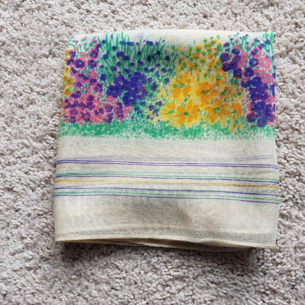 1970s Vintage Scarf 100 % Acrylic made in Japan